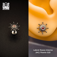 NEW Labret (HC) Titanio G23 - Solar Sigil Zirconia (1,2mm;8mm) (16G)