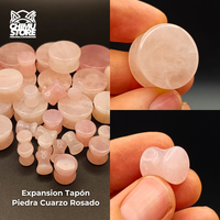NEW Expansion Tapon - Piedra Cuarzo Rosado Circular (3mm a 25mm)