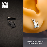 NEW Labret (HC) Titanio G23 - Gato 003 Levantando Patita (1,2mm;8mm) (16G)