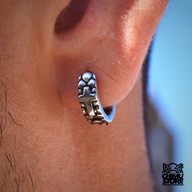 NEW Piercing Lobulo Acero Inoxidable - Argolla Cruz en Rocas (1mm;10mm)