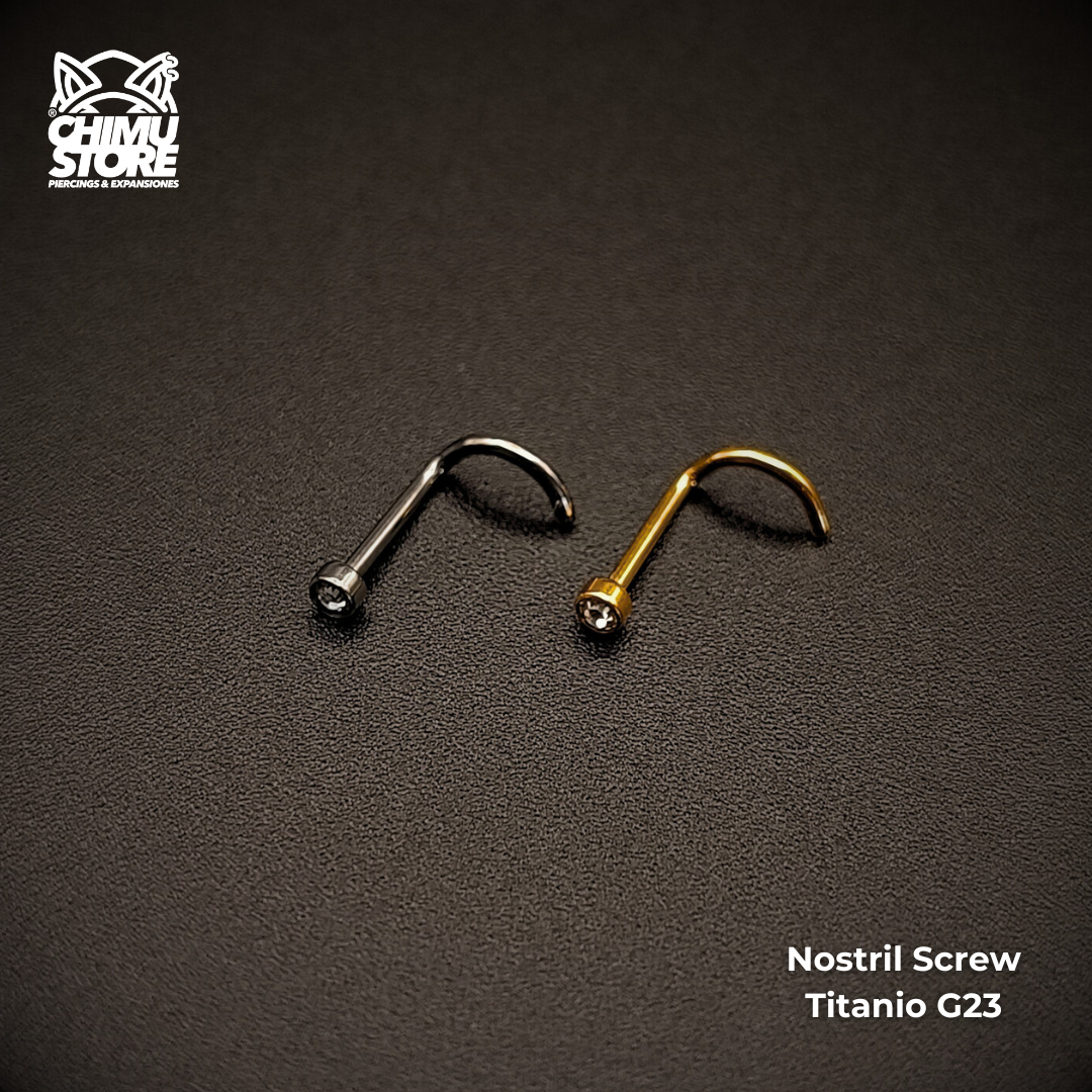 Nostril Screw Colita Titanio G23 - Cristales (0,8mm) (20G)