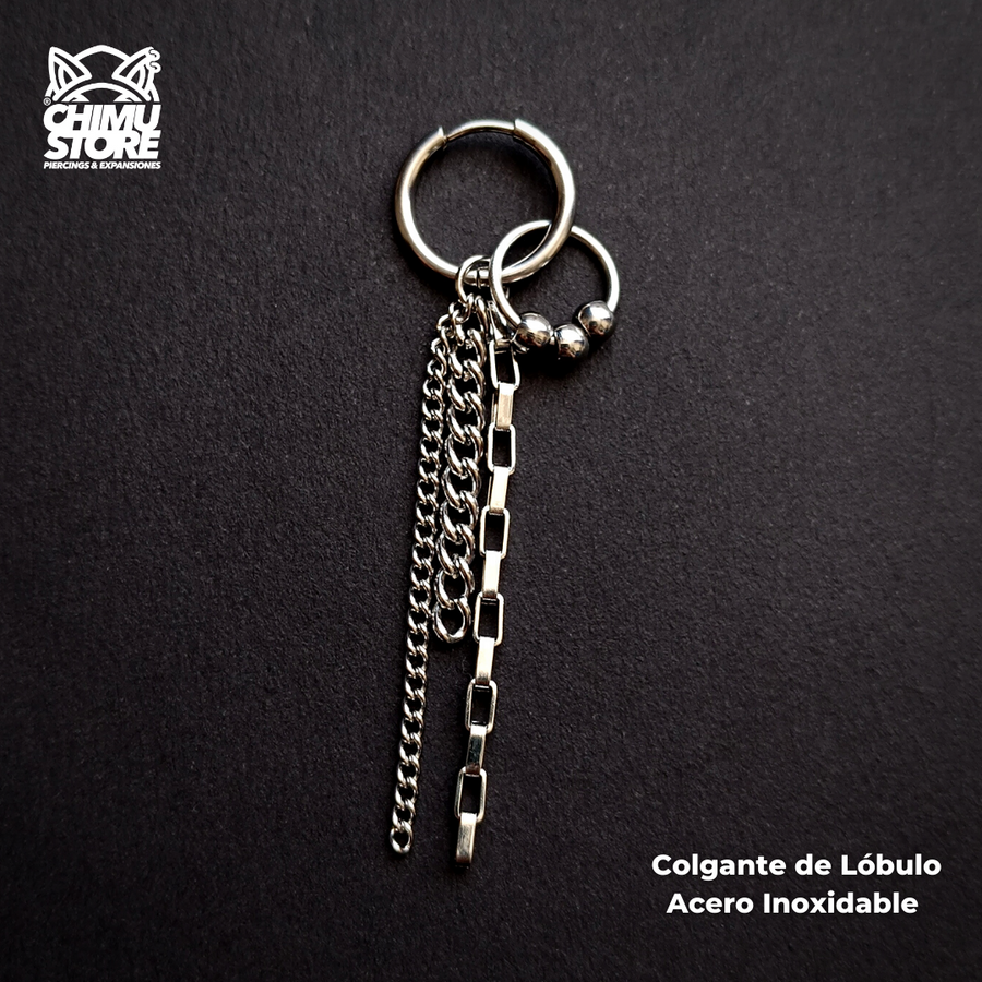 NEW Colgante Acero Inoxidable - 3 Cadenas y Argolla (1mm;12mm)