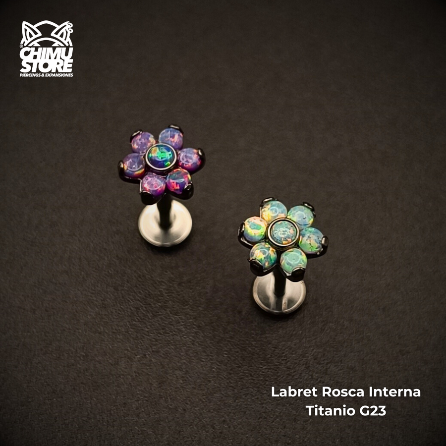 NEW Labret Titanio G23 - Flor 6 Pétalos (1,2mm;8mm) (16G)