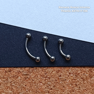 REP Banana Rosca Interna Titanio ASTM F-136 - Plateada Bolitas 3mm (1,2mm) (16G)