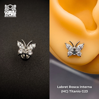NEW Labret (HC) Titanio G23 - Mariposa Zirconias (1,2mm;8mm) (16G)