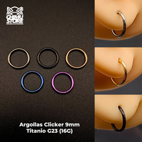 Argollas Clicker Titanio G23 - Lisas Tamaño 9mm (1,2mm) (16G)