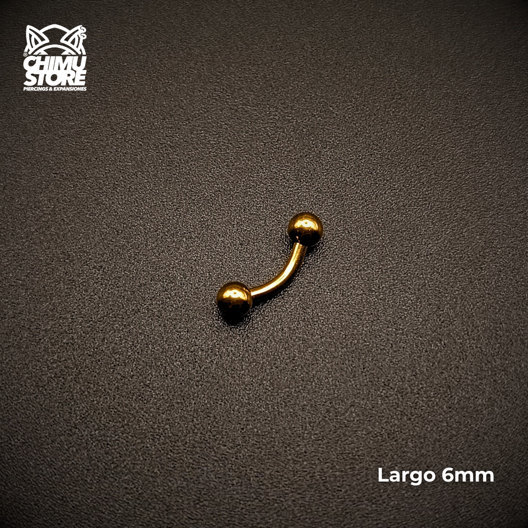Banana Titanio G23 - Bolitas 3mm Dorado (1,2mm) (16G)