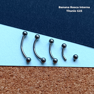 NEW Banana Rosca Interna Titanio G23 - Bolitas 3mm Plateado (1,2mm) (16G)