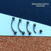 NEW Banana Rosca Interna Titanio G23 - Bolitas 3mm Plateado (1,2mm) (16G)