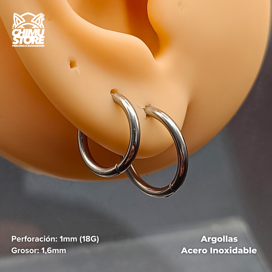 NEW Argollas para Colgante Acero Inoxidable - Plateado Grosor 1,6mm