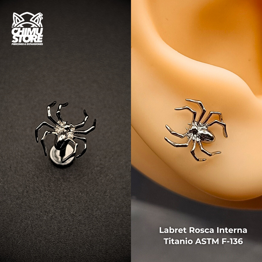 NEW Labret Rosca Interna Titanio ASTM F-136 - Araña 002 (1,2mm;8mm) (16G)