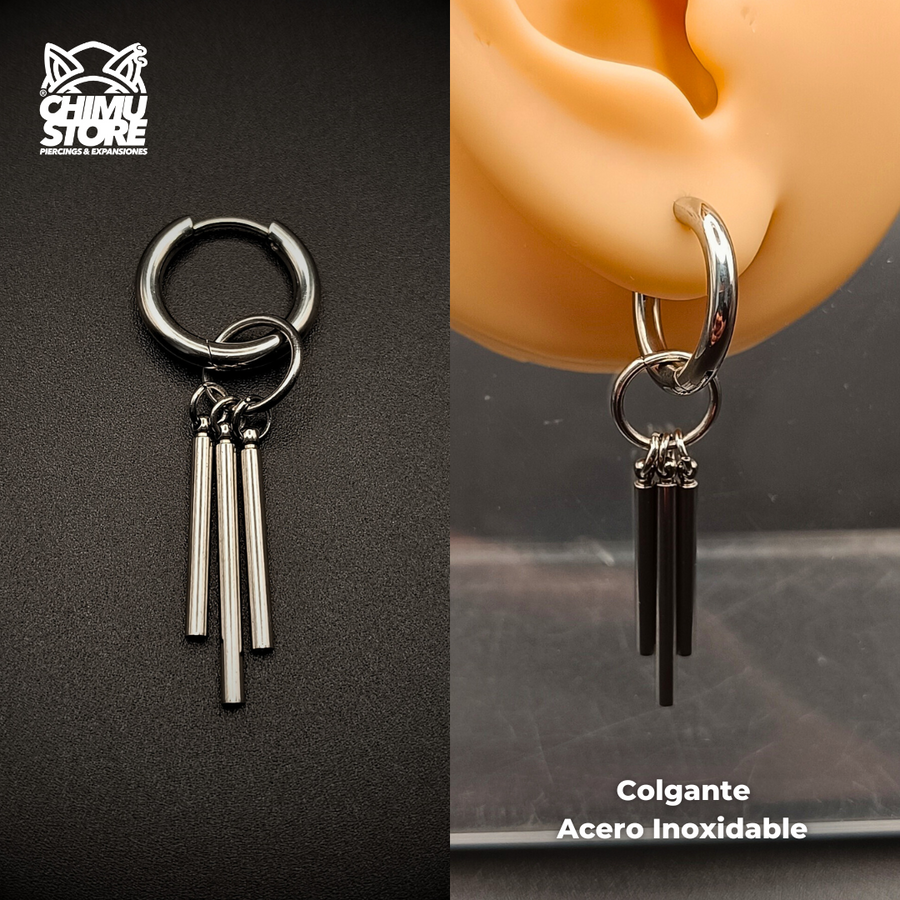 NEW Colgante Acero Inoxidable - 3 Barras (1mm;12mm) (18G)