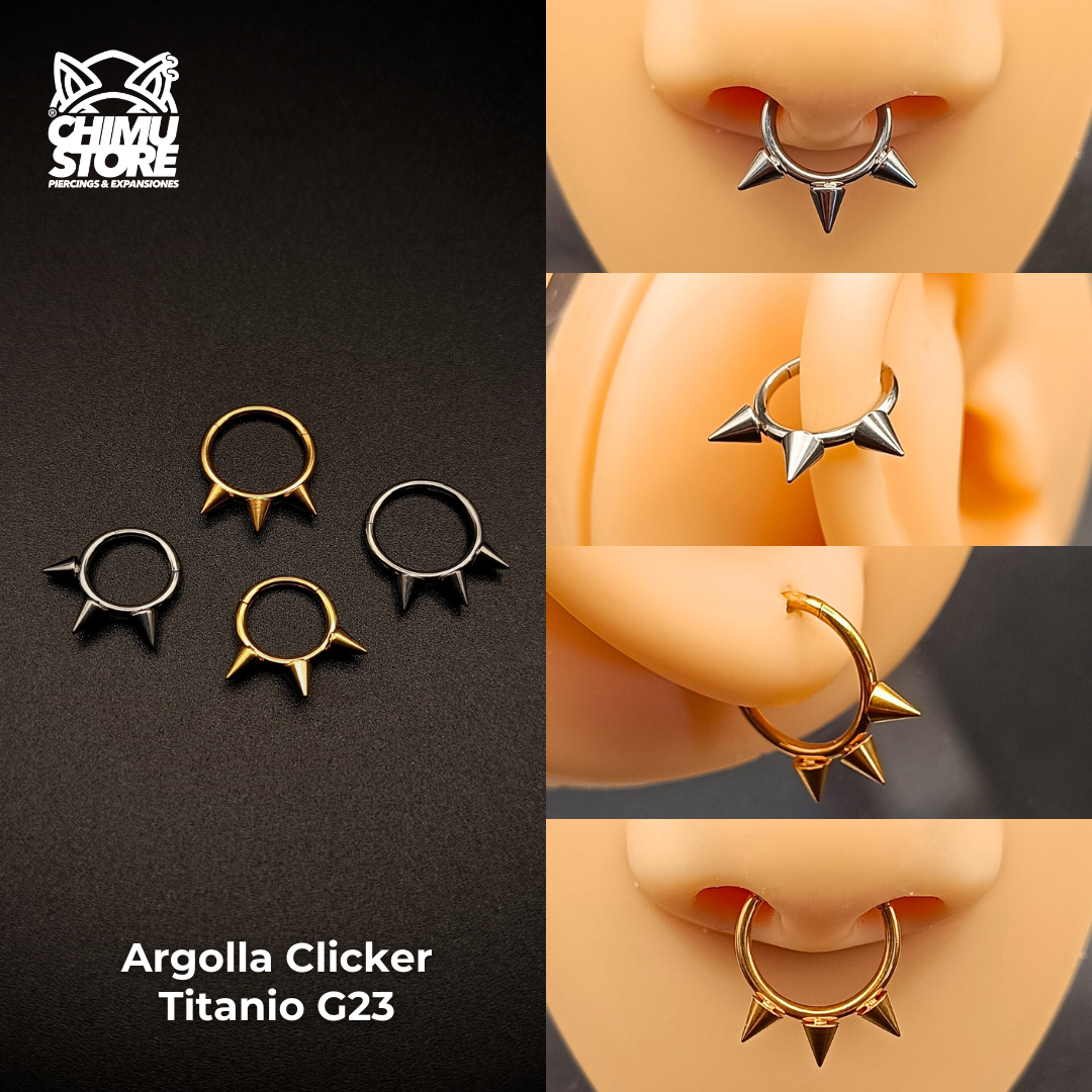 Argolla Clicker Titanio G23 - 3 Puntas 001 (1,2mm) (16G)