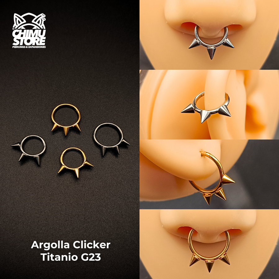 Argolla Clicker Titanio G23 - 3 Puntas 001 (1,2mm) (16G)