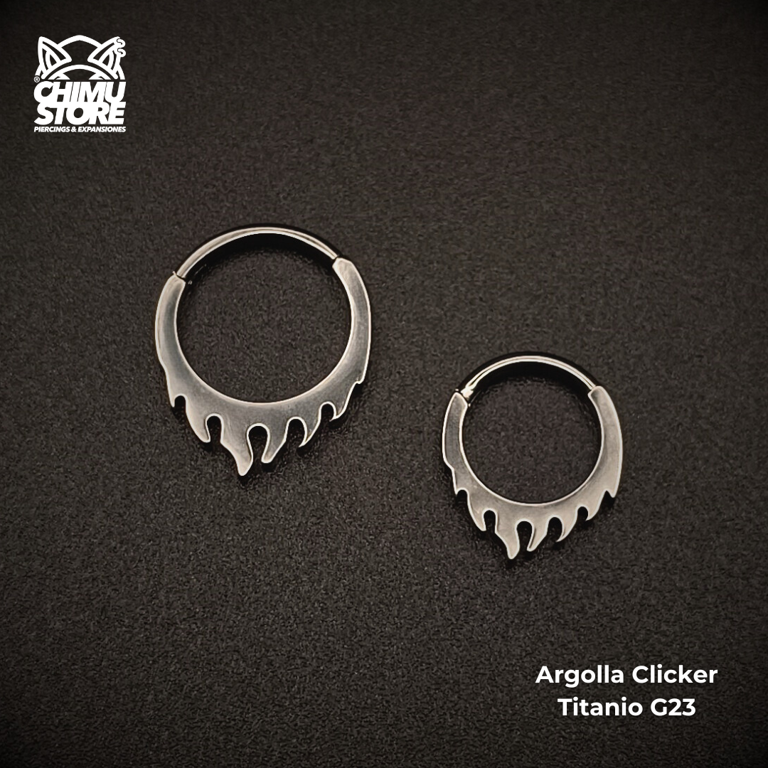 NEW Argolla Clicker Titanio G23 - Llamas (1,2mm) (16G)