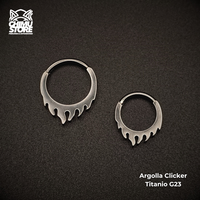 NEW Argolla Clicker Titanio G23 - Llamas (1,2mm) (16G)
