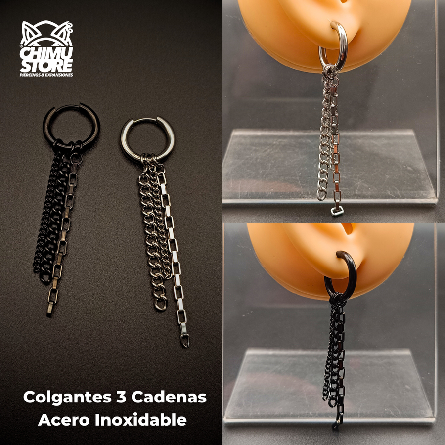 Colgante Acero Inoxidable - 3 Cadenas (1mm;12mm)