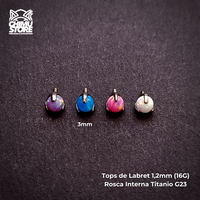 Tops de Labrets Titanio G23 - Esfera Opalita de 3mm (1,2mm) (16G)