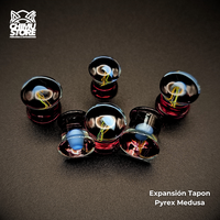 Expansion Pyrex - Medusa Celeste Fondo Rosa (8mm a 16mm)