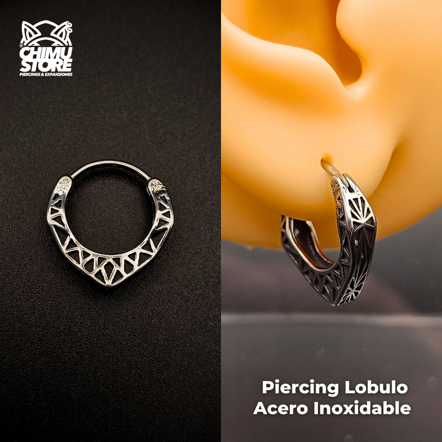 NEW Piercing Lobulo Acero Inoxidable - Runa Celta Vikingos (1mm;11mm)