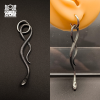 NEW Colgante Lobulo Acero Inoxidable - Serpiente Larga 58mm (1mm;10,5mm) (18G)