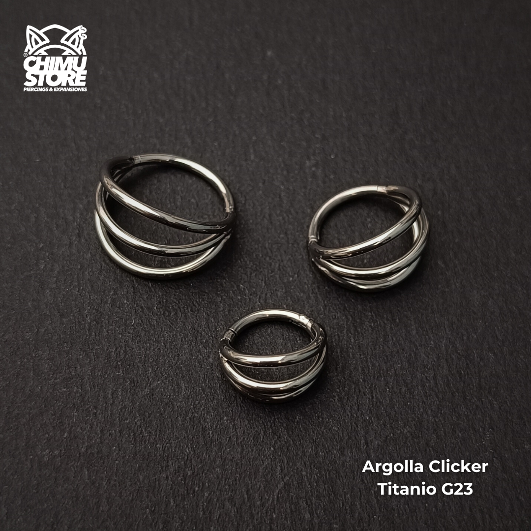 NEW Argolla Clicker Titanio G23 - Triple Anillo (1,2mm) (16G)