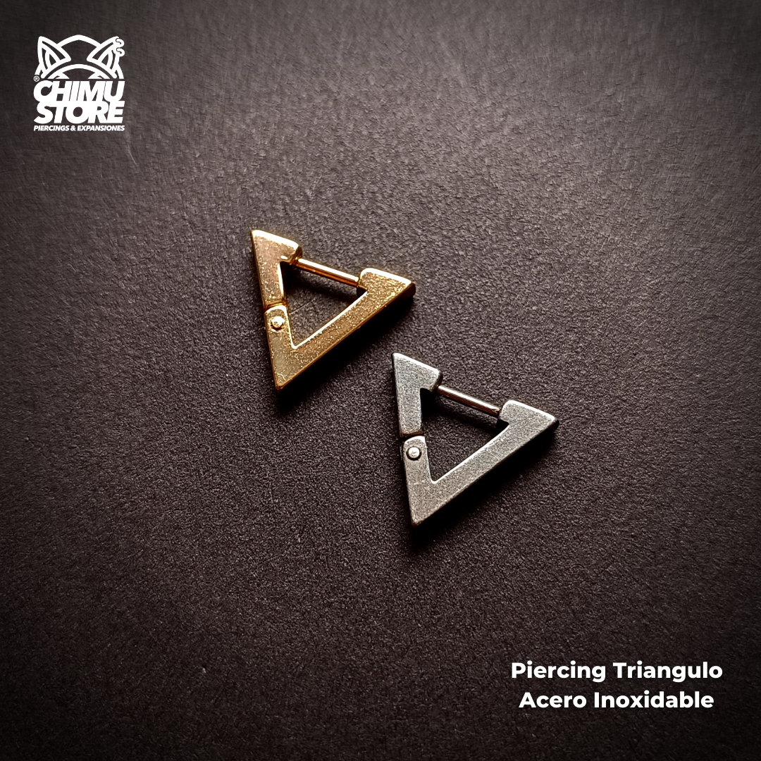 NEW Piercing Lobulo Acero Inoxidable - Triangulo Colores (1mm;8mm)