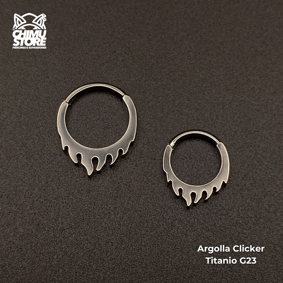 NEW Argolla Clicker Titanio G23 - Llamas (1,2mm) (16G)