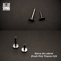 NEW Barra de Labret (Push Pin) Titanio G23 - Sin Bolita (1,2mm) (16G)