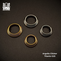 NEW Argolla Clicker Titanio G23 - Triple Argolla Gradiente (1,2mm) (16G)