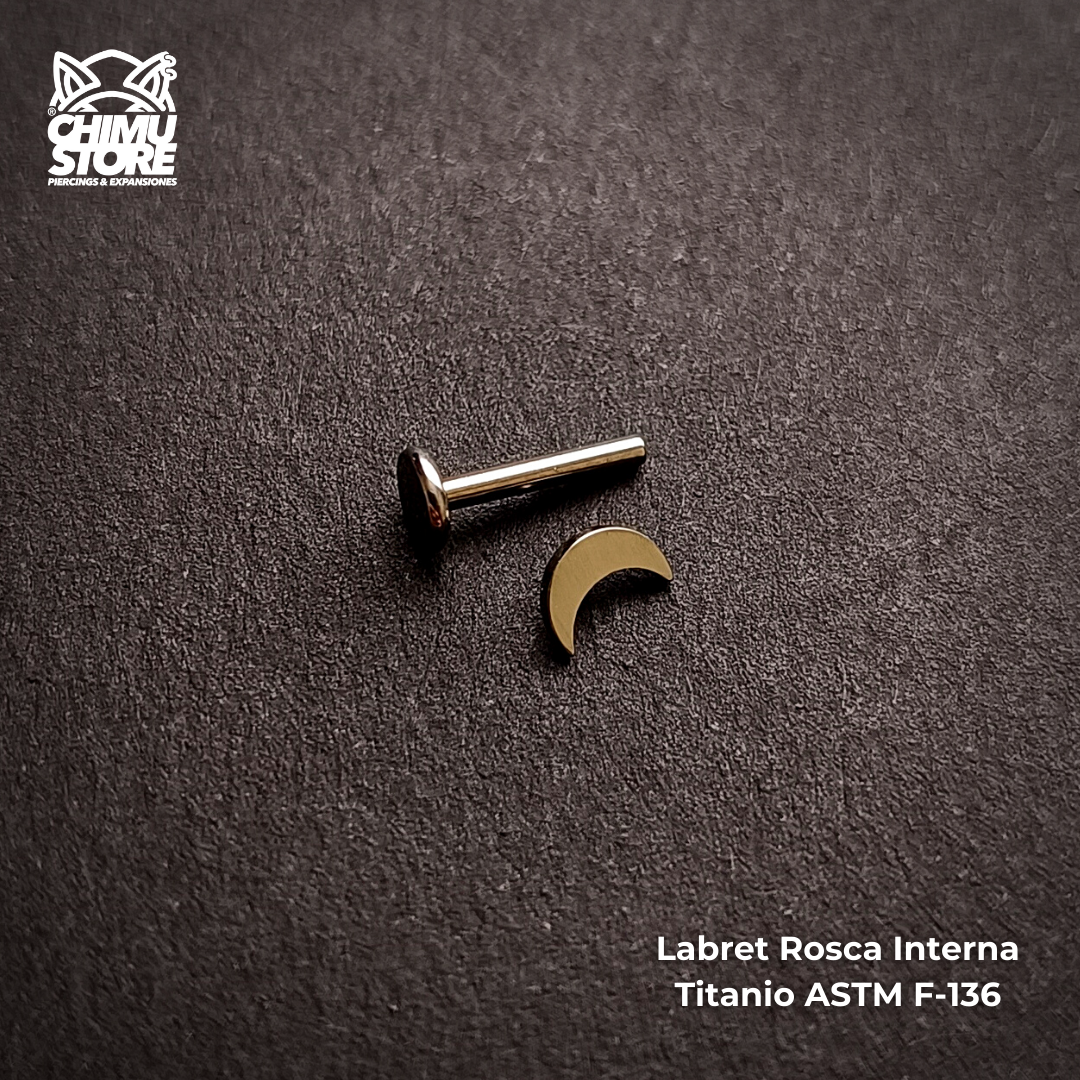 NEW Labret Titanio ASTM F-136 - Luna (1,2mm;8mm) (16G)