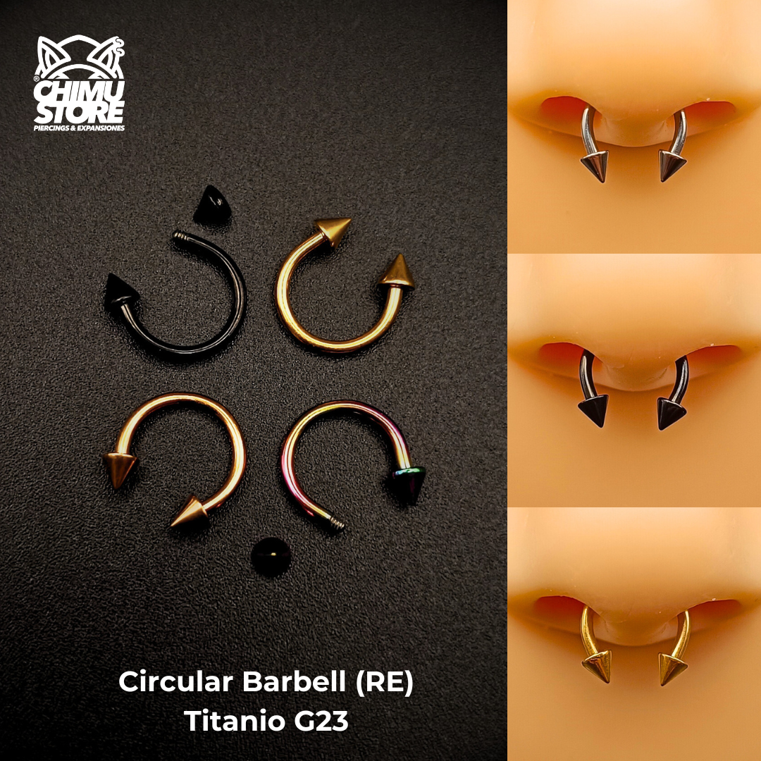 Circular Barbell (RE) Titanio G23 - Puntas Tamaño 8mm (1,2mm;16G)