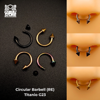 Circular Barbell (RE) Titanio G23 - Puntas Tamaño 8mm (1,2mm;16G)