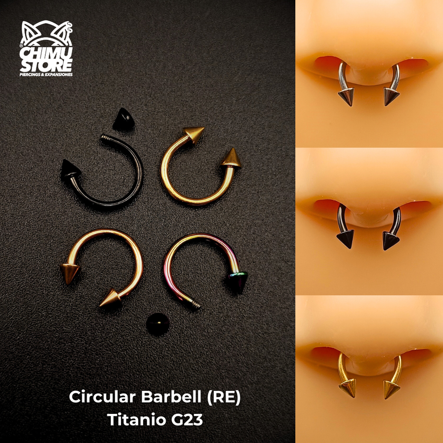 Circular Barbell (RE) Titanio G23 - Puntas Tamaño 8mm (1,2mm;16G)
