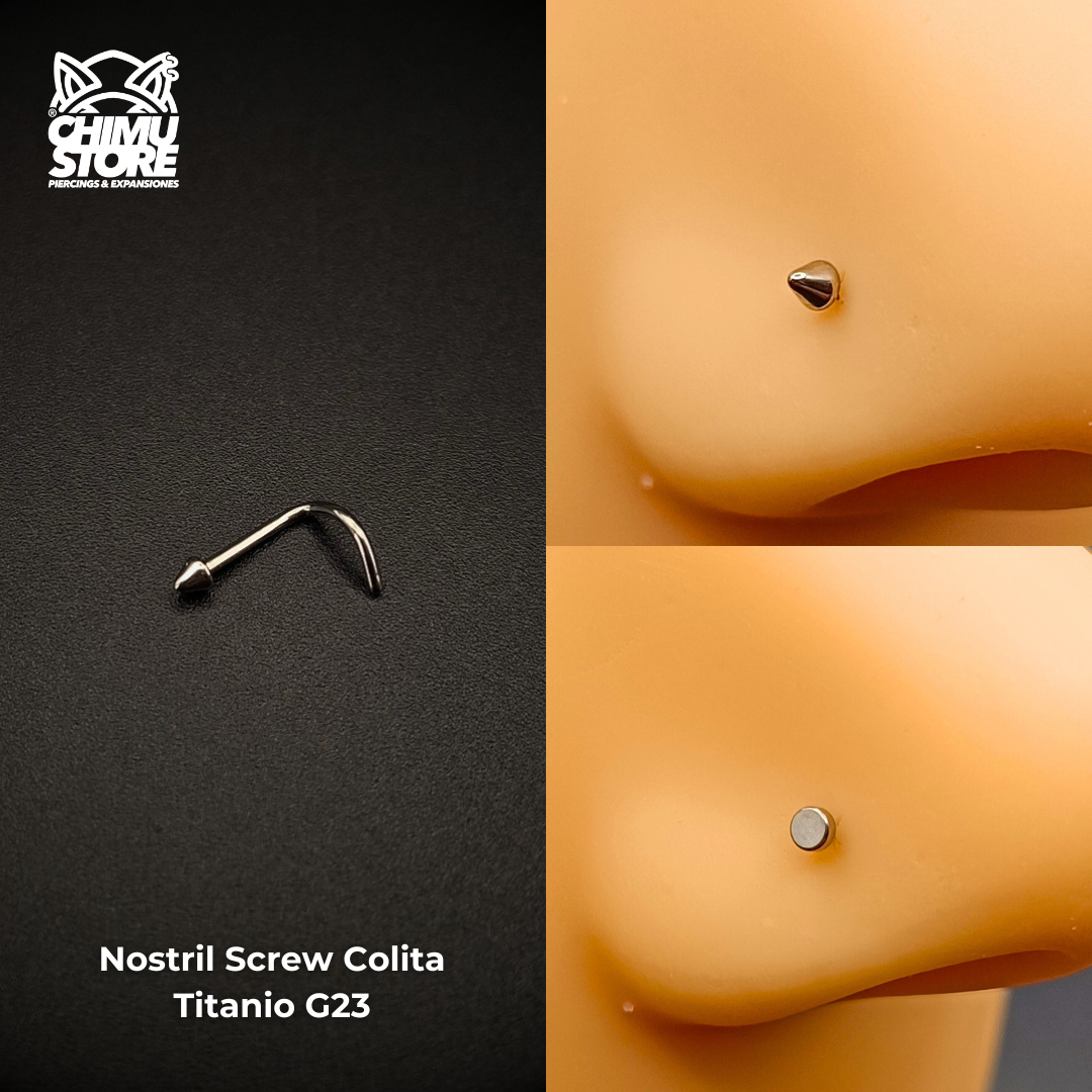 NEW Nostril Screw Titanio G23 - Diseños Punta y Disco (0,8mm) (20G)