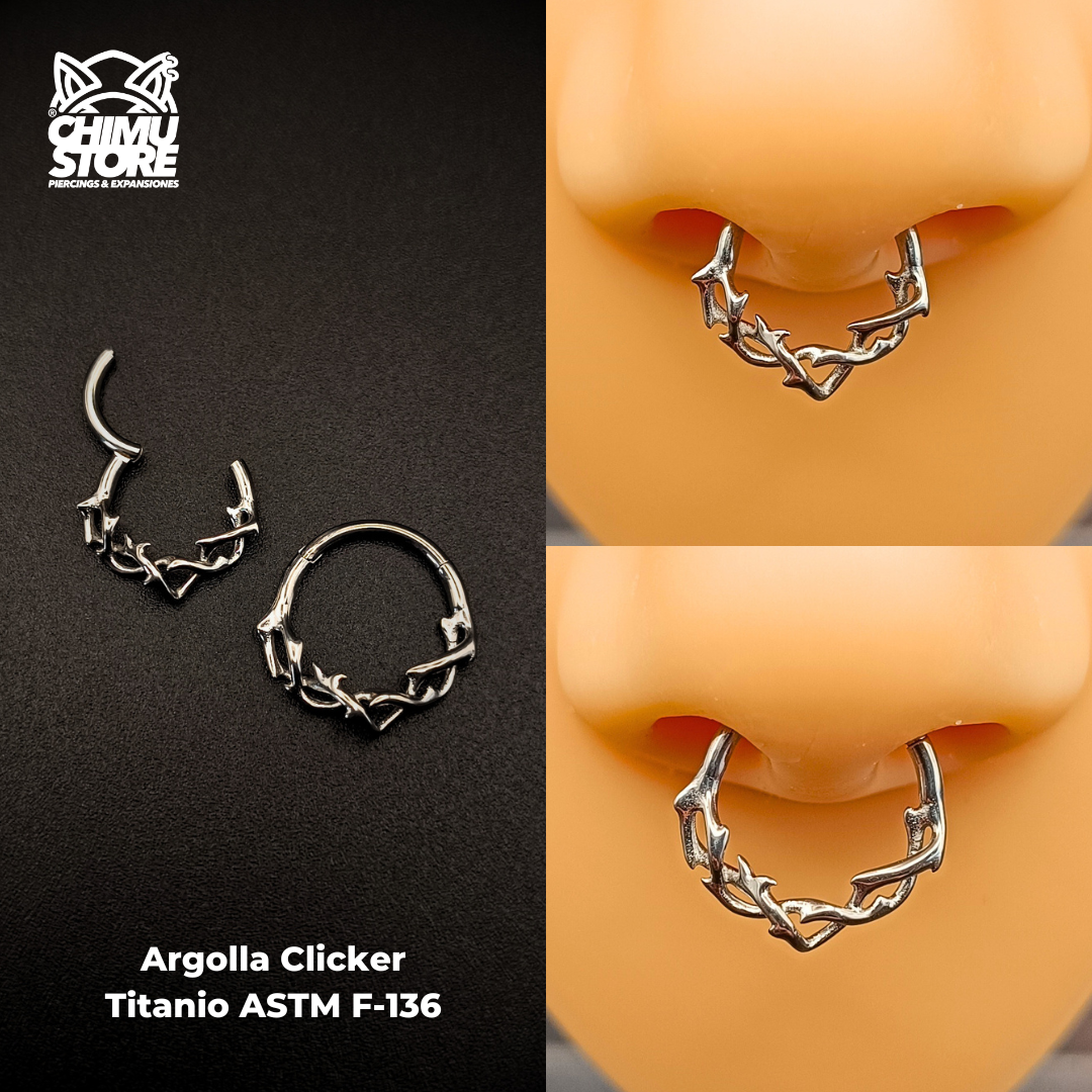 NEW Argolla Clicker Titanio ASTM F-136 - Thorn Crown 001 (1,2mm) (16G)
