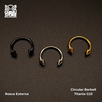 NEW Circular Barbell Titanio G23 - Puntas Tamaño 10mm (1,2mm) (16G)