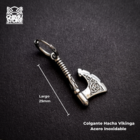 NEW Colgante Acero Inoxidable - Hacha Vikinga (1mm;10mm) (18G)