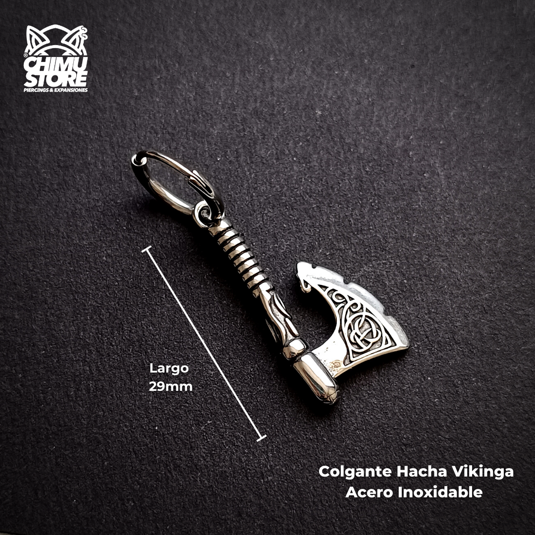 NEW Colgante Acero Inoxidable - Hacha Vikinga (1mm;10mm) (18G)