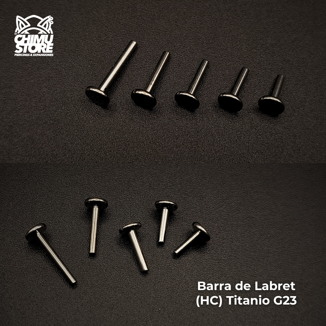 Barra de Labret (HC) Titanio G23 - Rosca Interna sin Top (1,2mm) (16G)
