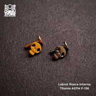Labret Rosca Interna Titanio ASTM F-136 - Calavera (1,2mm;6mm) (16G)