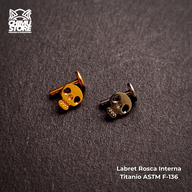 NEW Labret Rosca Interna Titanio ASTM F-136 - Calavera (1,2mm;6mm) (16G)