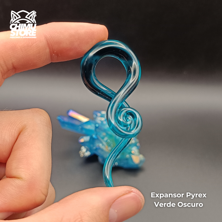 NEW Expansor Pyrex - Tentáculo Color Verde Oscuro (8mm)