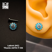 Labret (HC) Titanio ASTM F-136 - Flores 10 Petalos (1,2mm;8mm) (16G)