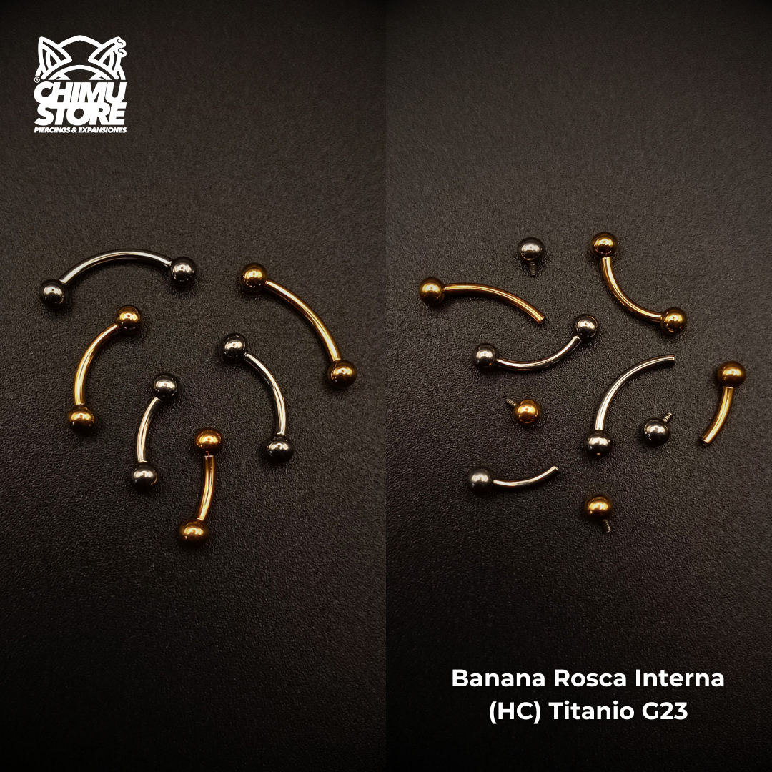 NEW Banana (HC) Titanio ASTM F-136 - Bolitas 3mm (1,2mm) (16G)