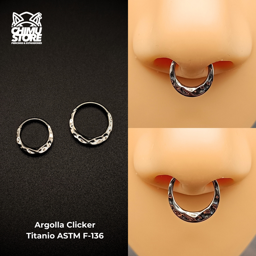 Argolla Clicker Titanio ASTM F-136 - Diseño Fluido (1,2mm) (16G)