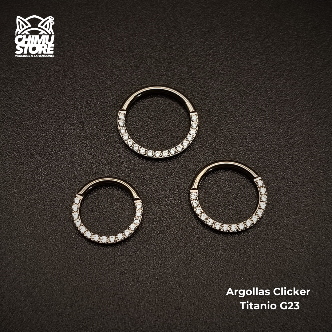 NEW Argolla Clicker Titanio G23 - Zirconias Frontales (1,2mm) (16G)