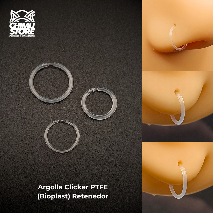 NEW Argolla Clicker PTFE (Bioplast) - Retenedor (16G y 20G)