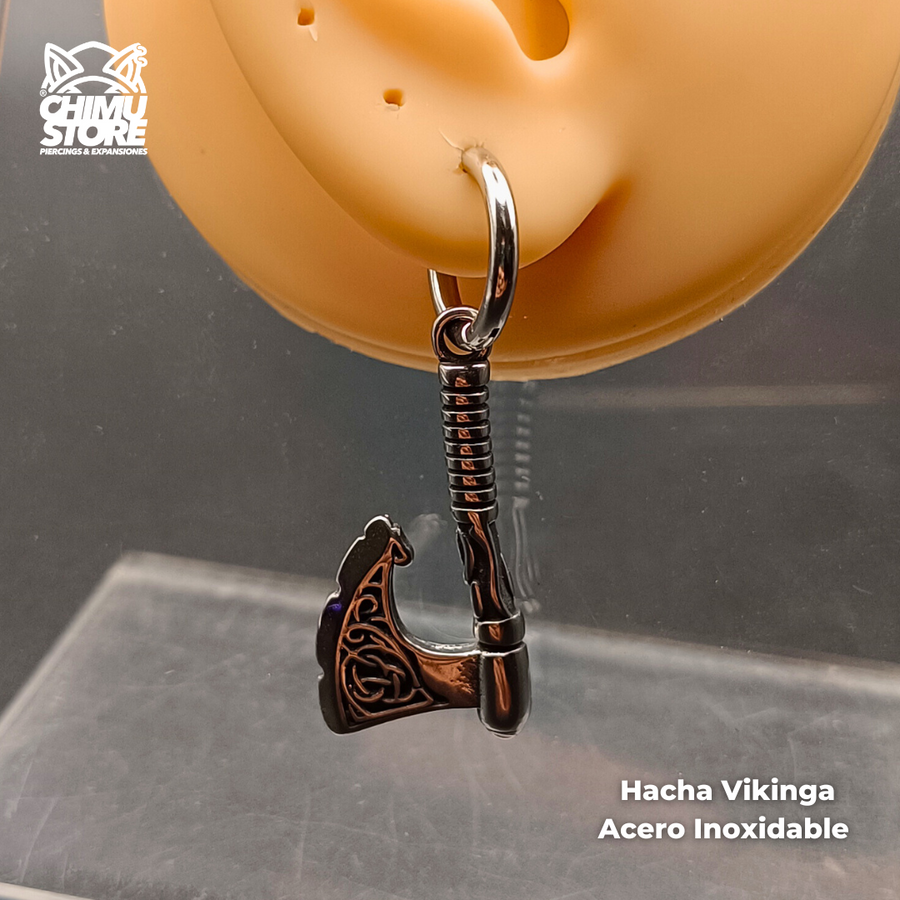 NEW Colgante Acero Inoxidable - Hacha Vikinga (1mm;10mm) (18G)