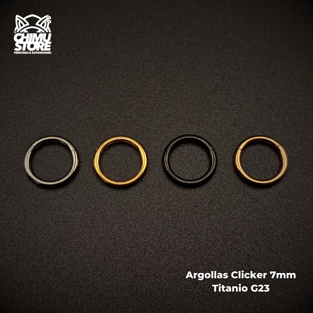 Argollas Clicker Titanio G23 - Tamaño 7mm (1,2mm) (16G)